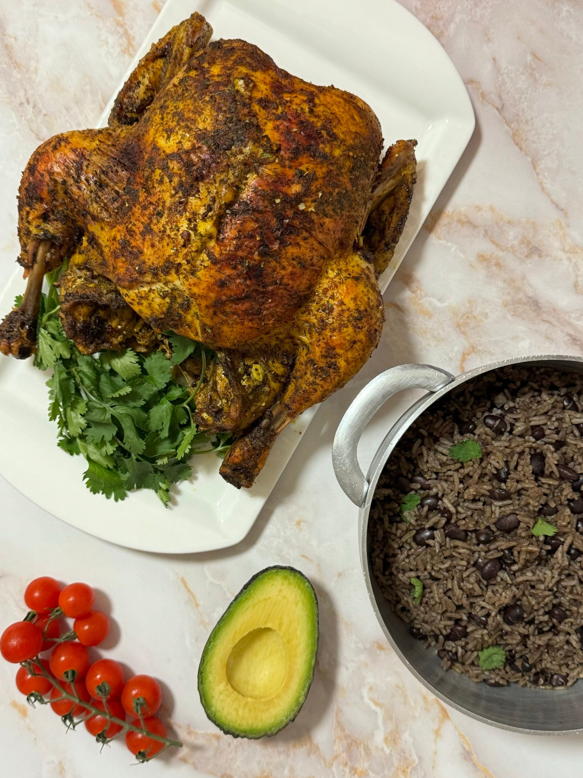 pollo al horno con arroz moro