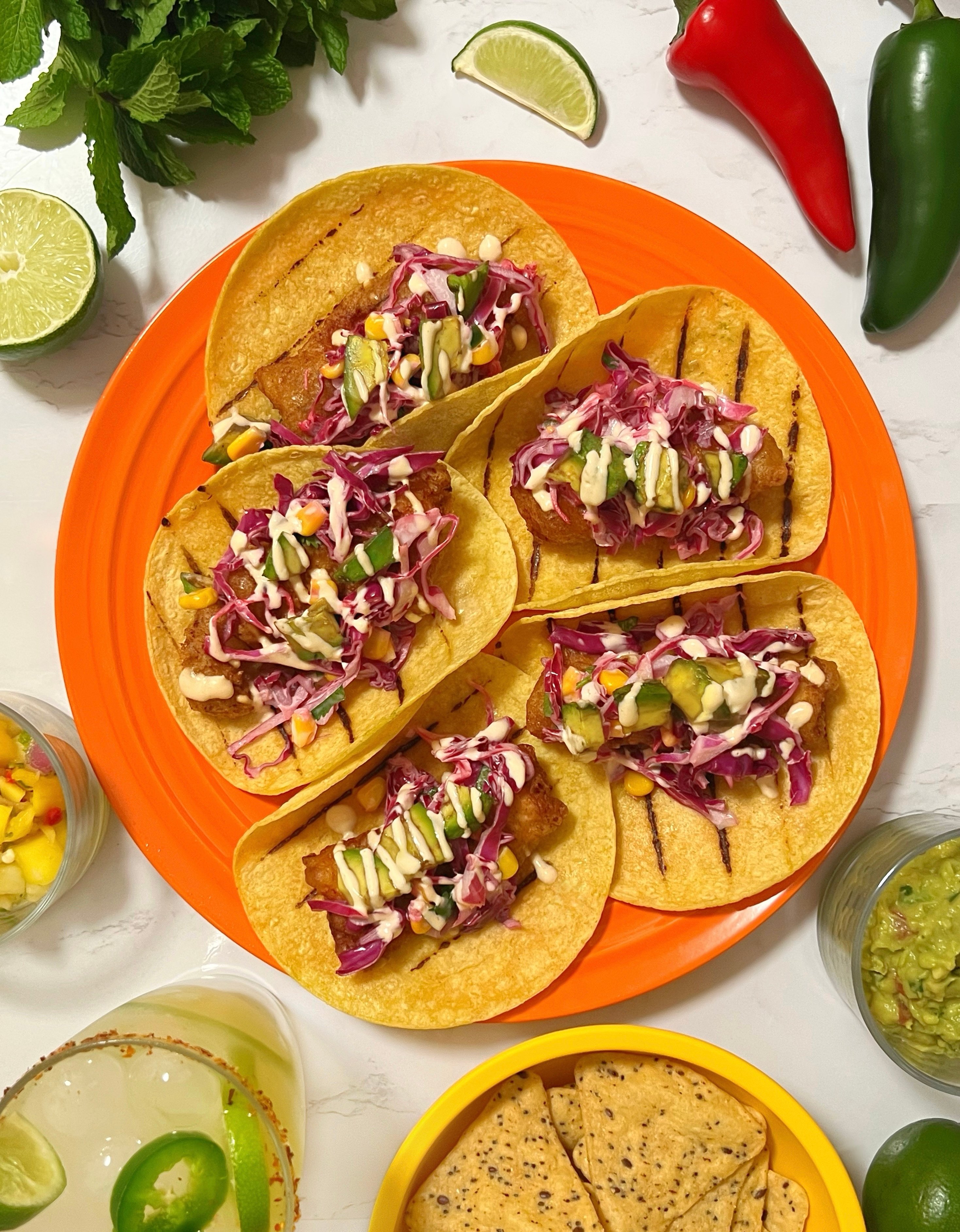 baja crispy fish tacos