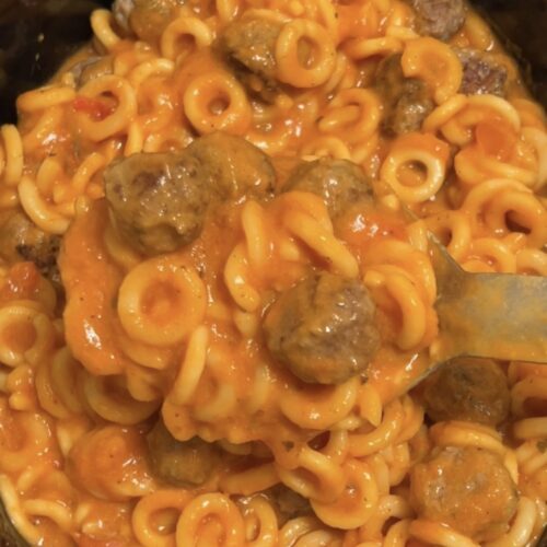 spaghettios with mini meatballs, homemade spaghettios copycat recipe