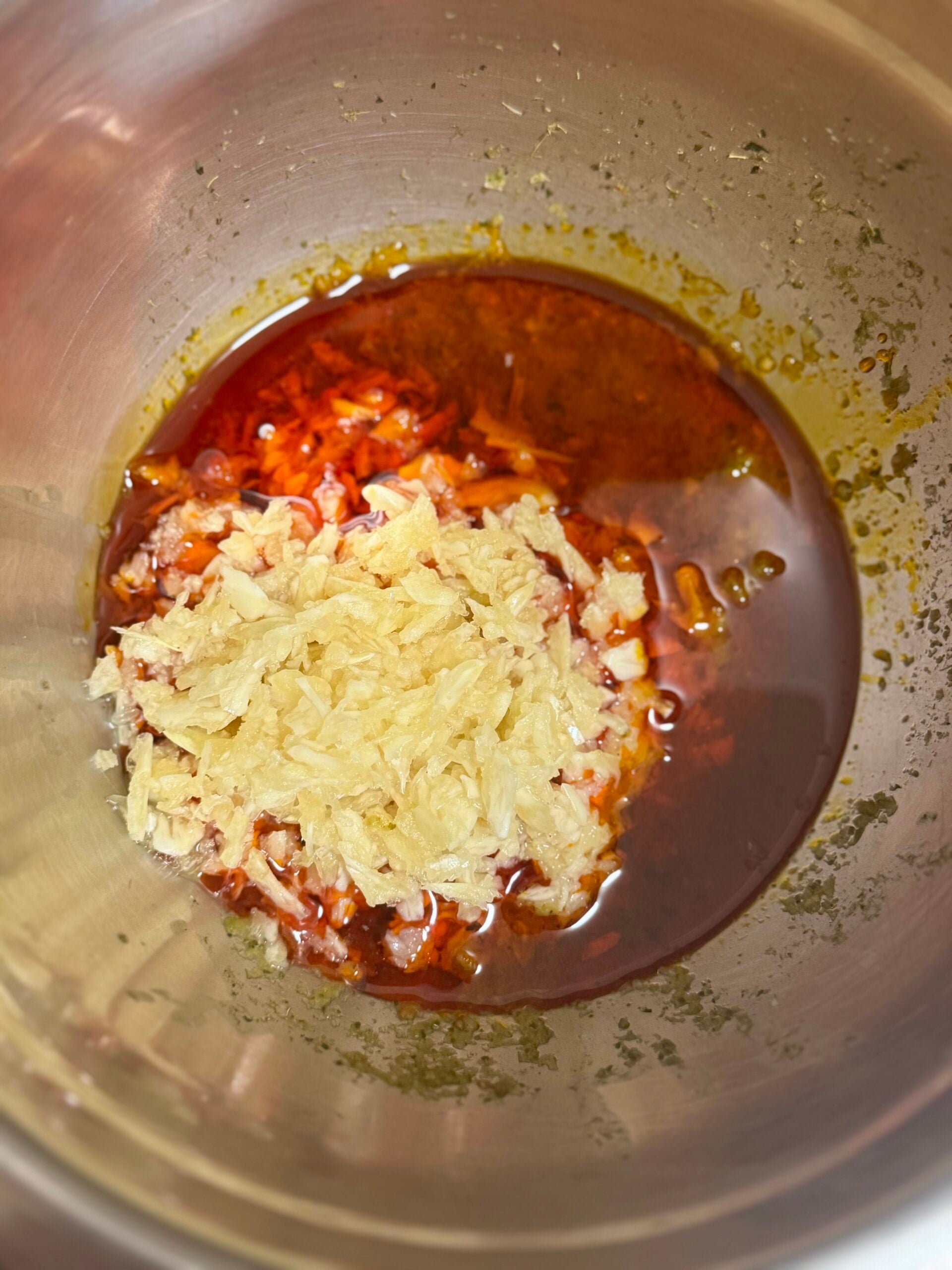 garlic in marinade