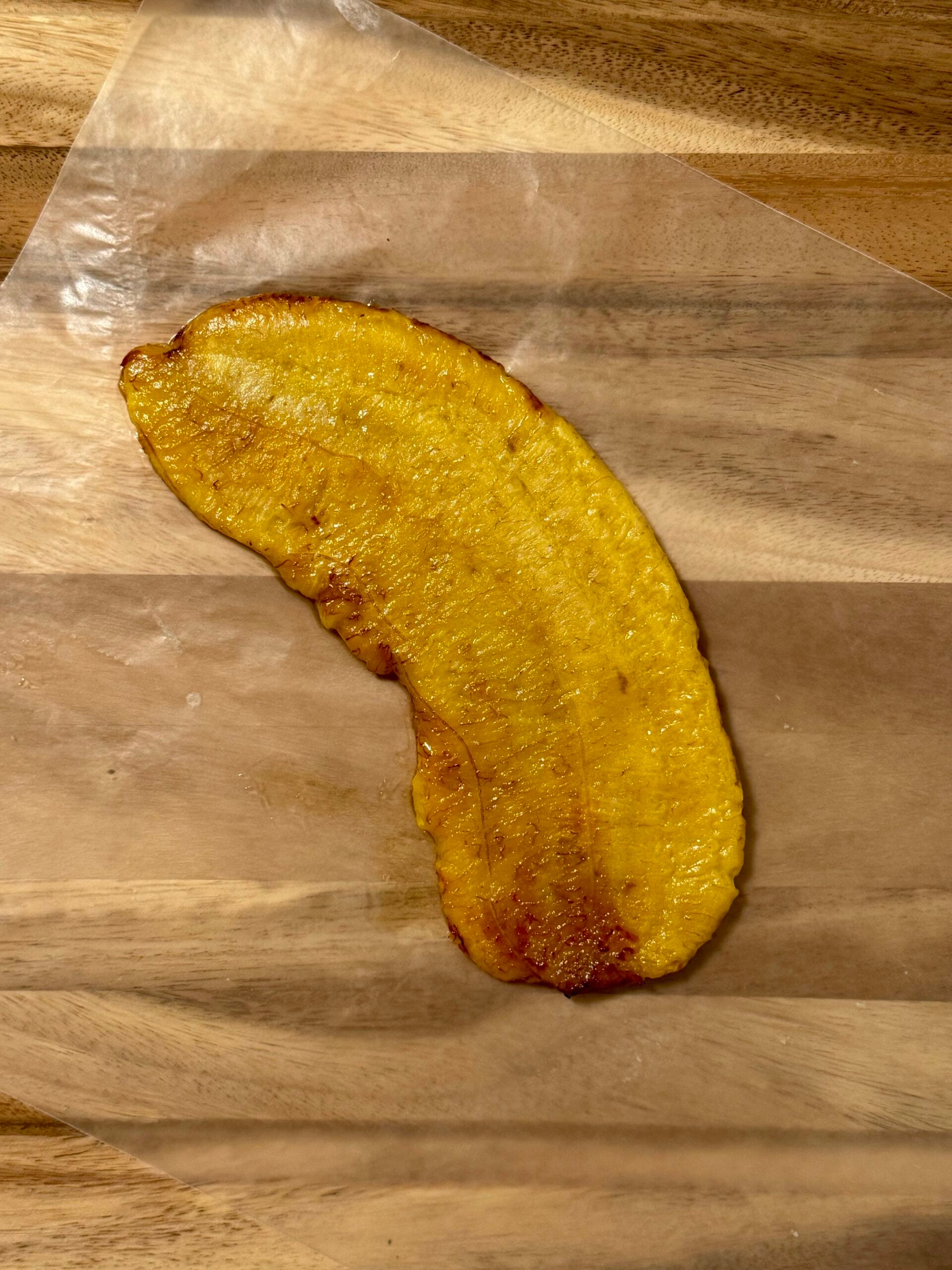 smashed air fried sweet plantains