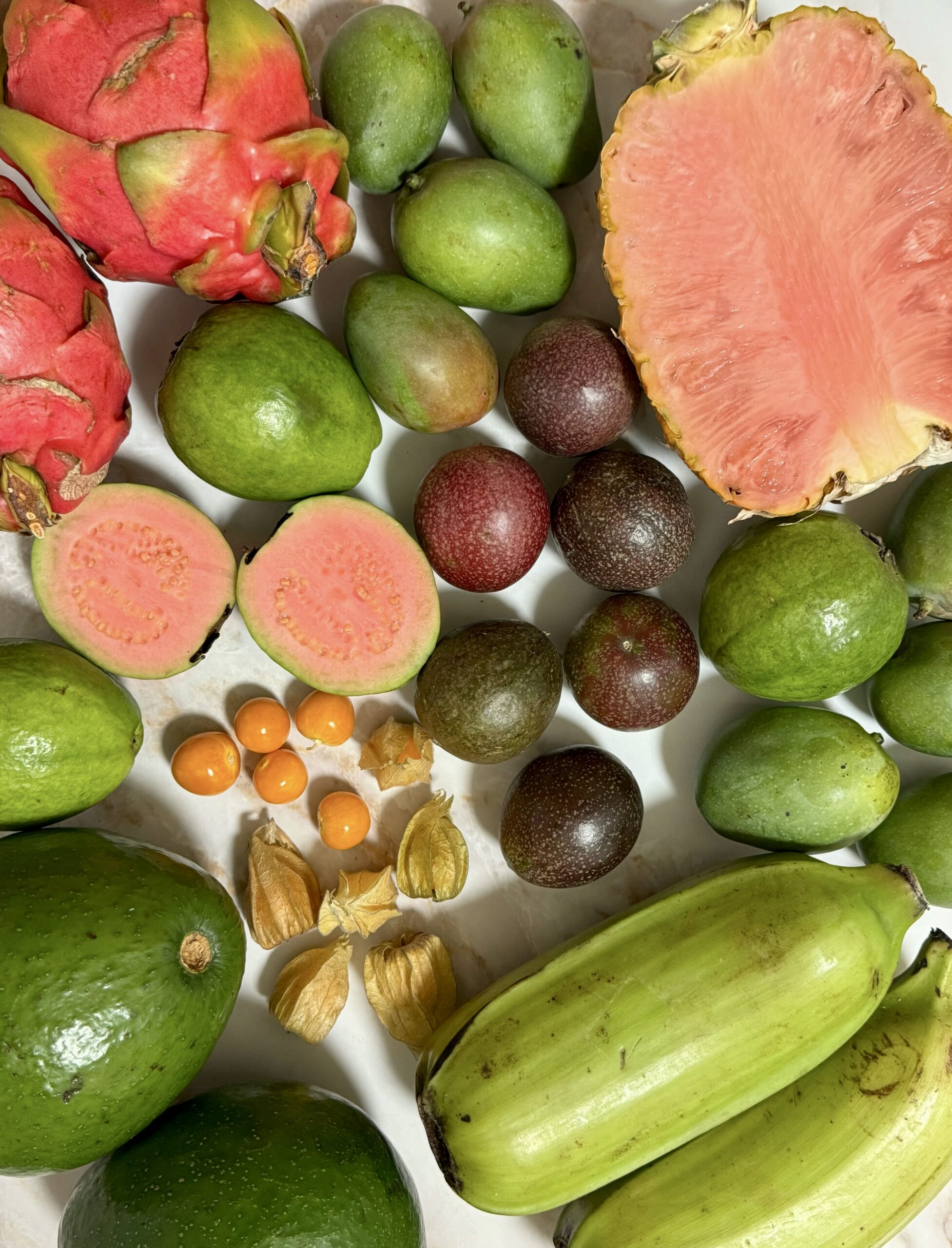 Fresh fruit from tropical fruit box