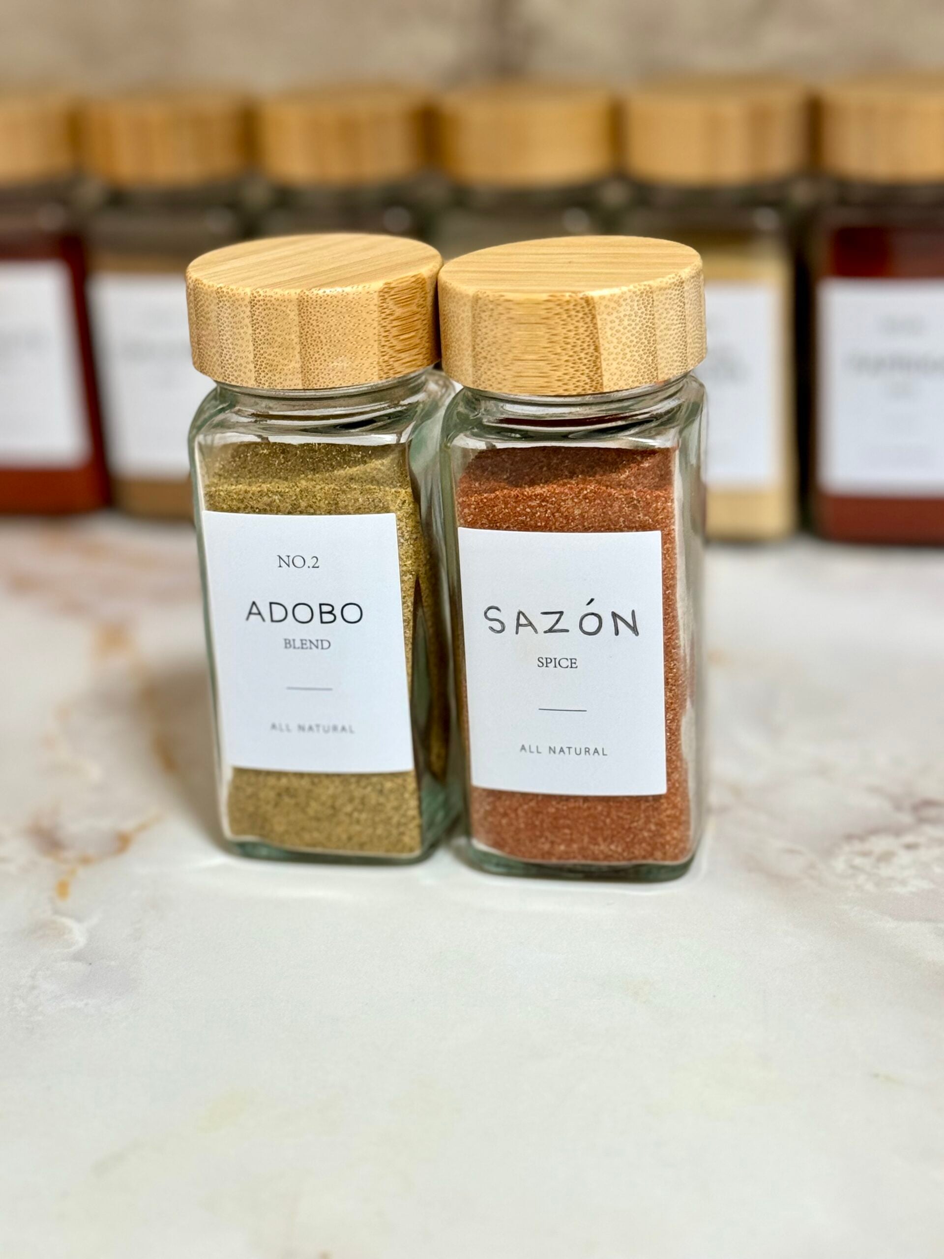 homemade adobo in glass spice jar