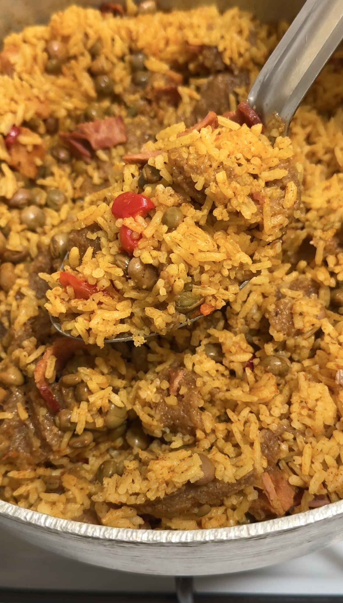 Arroz Apastelado, Rice with Green Bananas