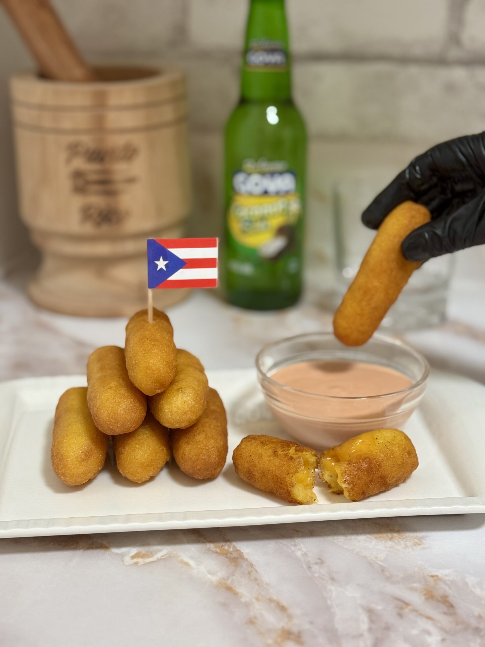 sorullitos de maíz con mayo ketchup