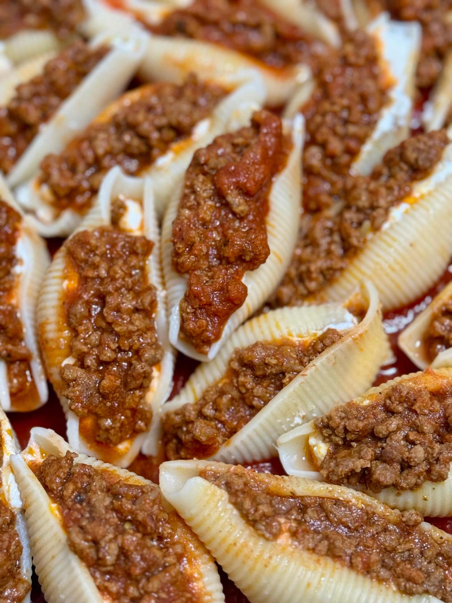 Pasta Shells stuffed with beef and cheese