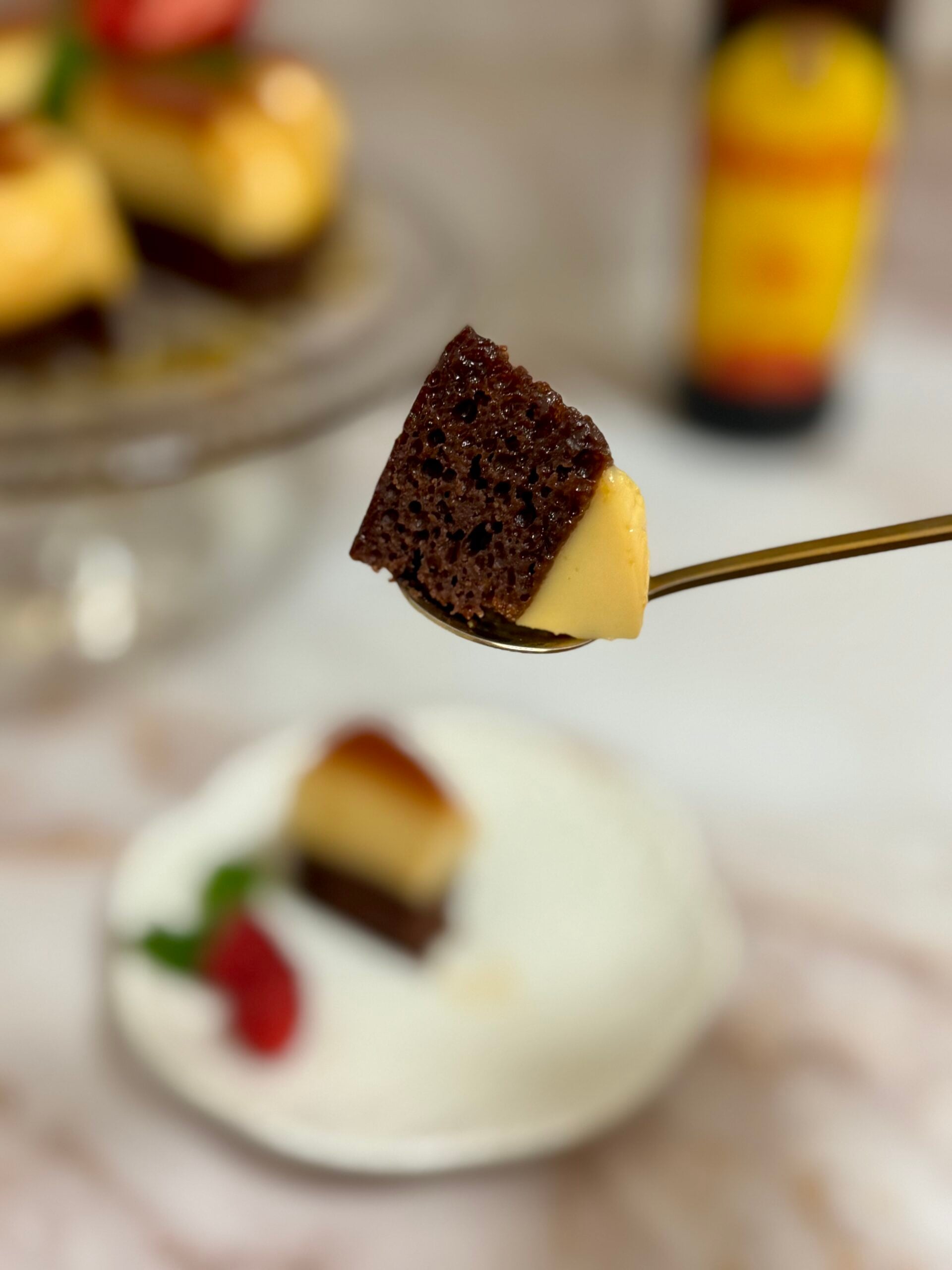 flancocho in gold dessert spoon