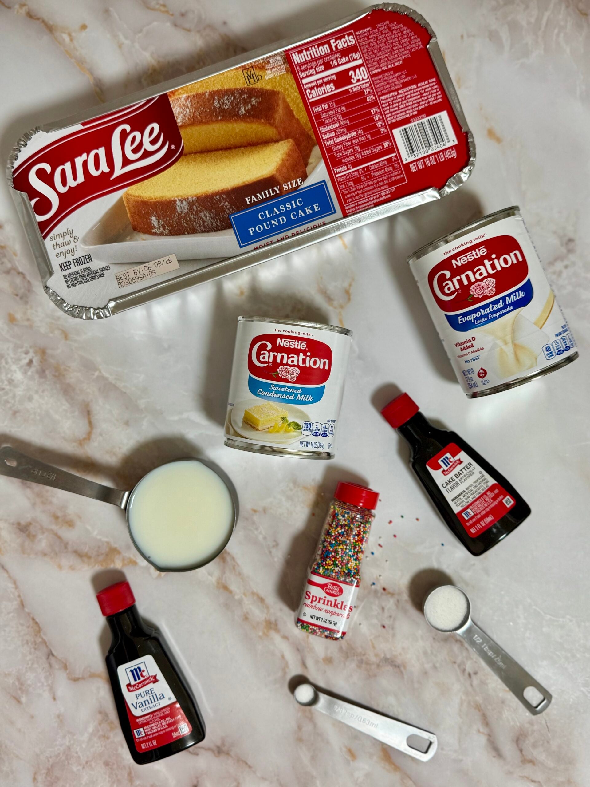 limber de bizcocho ingredients