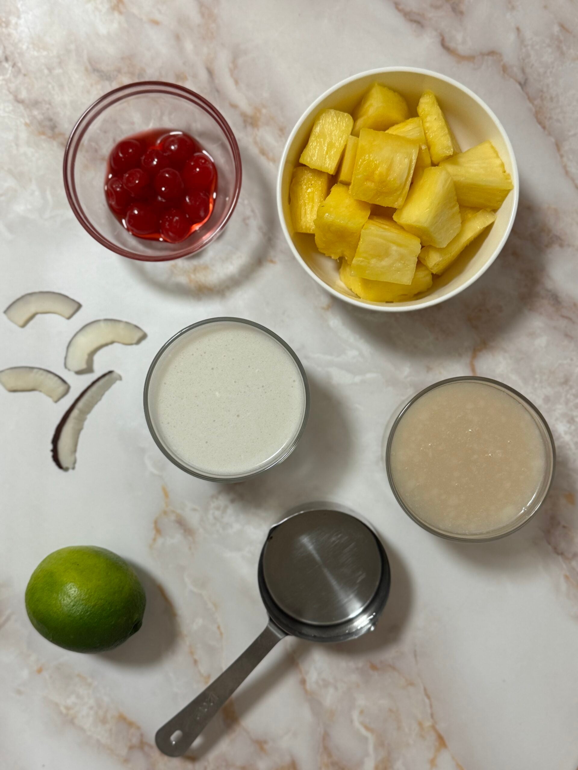 Piña colada ingredients