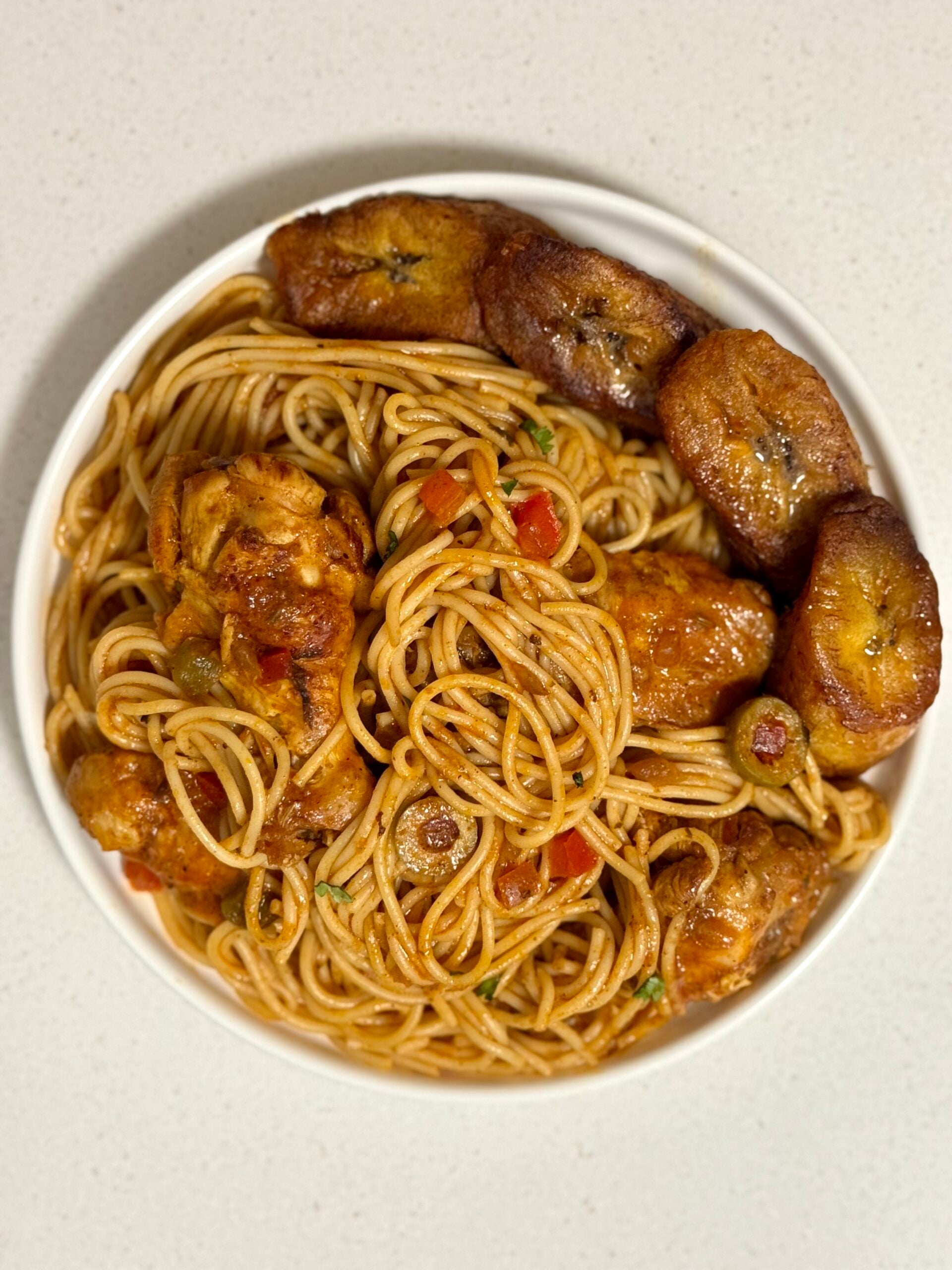 espagueti con pollo